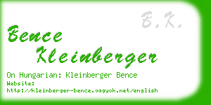 bence kleinberger business card